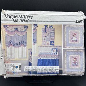 Vogue Patterns for Living 2263 “Baby Home Decor” Sewing Pattern Uncut